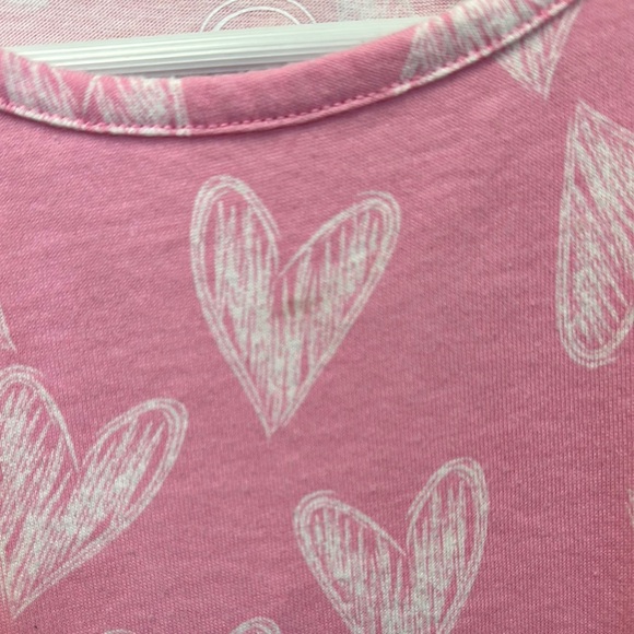 Pink and White Heart Pattern Sleeveless Skater Dress - Picture 2 of 5